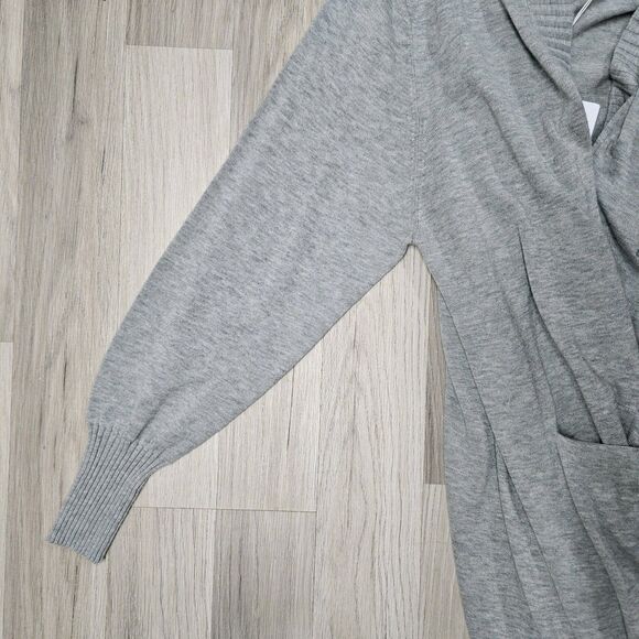 Neu Nomads Womens Gray Longline Cashmere Cardigan Size XL Cotton Open Front - Picture 8 of 9